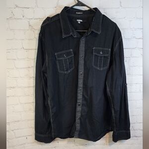 Men's Carbon "Classic Fit" longsleeve button-down shirt, XXL